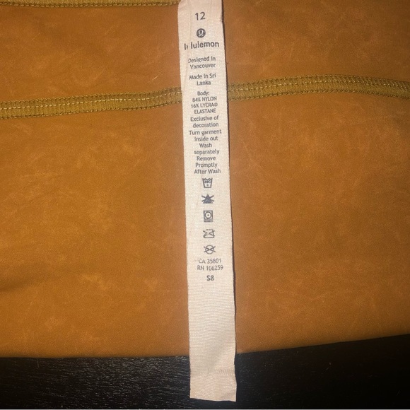 Lululemon”Iced Dye”Ice Wash Spiced Bronze Fast/Free Legging Sz-12/Energy Bra-10 - Picture 7 of 15